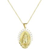 IZMAEL Ogrlica Medaljon Djevica Marija - Zlatna / Tip3 | shoptok.hr