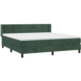 vidaXL Krevet s oprugama i madracem tamnozeleni 160x200 cm baršunasti | shoptok.hr