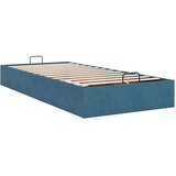 vidaXL Otomanski posteljni okvir brez vzmetnice moder 90x200 cm žamet | Shoptok.si