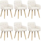  Trpezarijske stolice 6 pcs Bouclé Krem 59 x 57 x 85 cm | Eponuda.com