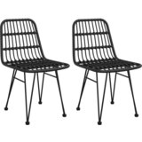 The Living Store Vrtni stol 2 kosa črne barve 48x62x84 cm PE ratan - Vrtni Stol, (21460316) | Shoptok.si