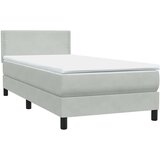vidaXL Box Spring krevet s madracem svijetlo sivi 90x220 cm baršun | shoptok.hr