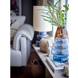Bloomingville Modra namizna svetilka s tekstilnim senčilom (višina 51 cm) Fabiola – | Shoptok.si