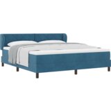 Box Spring Krevet s Madracem Tamno Plave Boje 180x200 cm Baršun | shoptok.hr