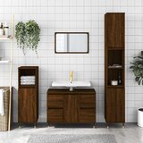 Maison Chic Kopalniška omarica - Kopalniški kabinet rjavi hrast 80x33x60 cm inženirski les, (21794948) | Shoptok.si