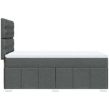 vidaXL Box spring postelja z vzmetnico temno siva 90x200 cm blago | Shoptok.si