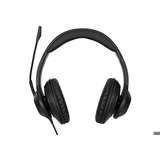 črne stereo žične slušalke, (21044335)