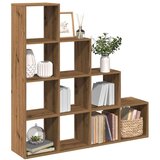 vidaXL Pregrada s knjižno omaro 4-nad. artisan hrast 131,5x29x131,5 cm | Shoptok.si