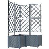  Vrtna sadilica s trellis-om 3 kom Svjetlosiva 80x80x143 cm | shoptok.hr