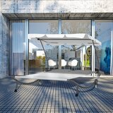 Outsunny Dvojni ležalnik z dvema sedežema Nastavljiv zunanji in vrtni ležalnik 200x170x134 cm krem barve, (20710928) | Shoptok.si