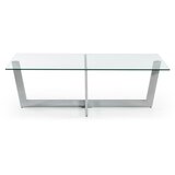 Kave Home Stolić za kavu sa staklenom pločom stola u srebrnoj boji 70x120 cm Plam – | shoptok.hr