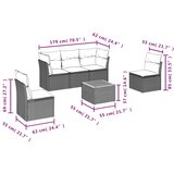  6-dijelni set vrtnih sofa s jastucima crni od poliratana | shoptok.hr