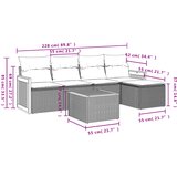  6-dijelni set vrtnih sofa s jastucima bež od poliratana 59 x 62 x 69 cm | Shoptok.si