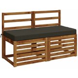  Jastučići za klupe - 2 dijela SOEST 2 kom. 100% poliester - Antracit 110 x 50 x 8 cm Melange Slike