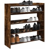 vidaXL Regal za čevlje dimljen hrast 80x25x81 cm inženirski les Cene