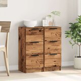 vidaXL Komoda 2 kom staro drvo 30x30x70 cm konstruirano drvo | shoptok.hr