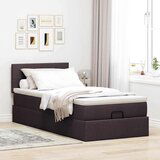 vidaXL Otomanski okvir kreveta s madraca tamnosmeđi 90x200cm tkanine | shoptok.hr