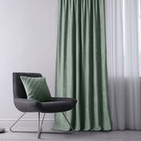  Curtain MILANA color mint style classic golden gold metal eyelets chenille 140x245 HOMEDE | shoptok.hr