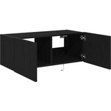 TV zidna jedinica s LED svjetlima crna hrast 80x35x31 cm | shoptok.hr