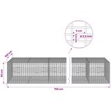  Gabion s žicom debljine 3,5 mm i mrežom 5x2,5 cm 750x100x50 cm | shoptok.hr