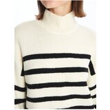 LC Waikiki LCW Vision Half Turtleneck Striped Long Sleeve Oversize Women's Knitwear Sweater | shoptok.hr