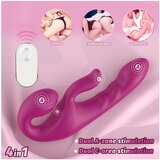 Sex HD Co-op Bliss - strap-on vibrator s klitoralnim nastavkom (ljubičasti) | shoptok.hr