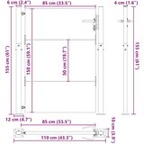  Vrtna vrata Crna 110 x 155 cm Čelik s prahom premazan | shoptok.hr
