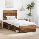  Krevetna konstrukcija s uzglavljem Staro drvo 100 x 200 cm | shoptok.hr