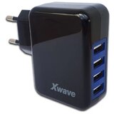 X Wave H44 USB brzi ZIDNI punjac za mobilne,tablete,4xUSB-4A/3,1A/2,1A/1A crni