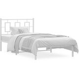  Metalni okvir za krevet s uzglavljem bijeli 100x190 cm | shoptok.hr