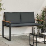  Klupa s jastukom Siva i tamno siva 115 x 65 x 72 cm Ratan | shoptok.hr