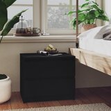 Furnova Nočna omarica črna 50x39x43,5 cm iverna plošča, (21928042) | Shoptok.si