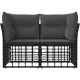 Vanjski loveseat s jastukom 2 pcs Crna i tamno siva poliratan | shoptok.hr