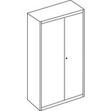 mauser Omara s krilnimi vrati, akustični učinek, VxŠxG 1956 x 1200 x 432 mm, 4 police, čista bela / aluminijasto siva | Shoptok.si