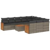 11-dijelni set vrtnih sofa od poliratana s jastucima sivi | shoptok.hr