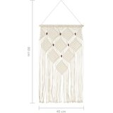  Zidna vješalica s makrameom 40x80 cm pamuk | shoptok.hr