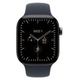 Apple watch series 12 gps + cellular 46mm natural titanium case with navy blue sport band - s/m (MJGM4WF/A) | Eponuda.com