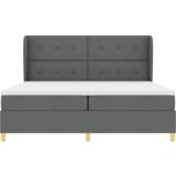  Postelja s vzmetnico Temno Siva 200x200 cm Tkanina, (22051203) | Shoptok.si