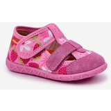 Boto Children's slippers Milami with Velcro in strawberries pink Reathiana | Shoptok.si