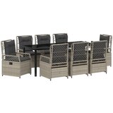 vidaXL Set Vrtnih Stolova od 9 Komada Svjetlosivi Poli Ratan | shoptok.hr