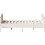  Okvir za krevet s uzglavljem bijeli 135 x 190 cm od borovine | shoptok.hr