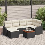 vidaXL 7-dijelni set vrtnih sofa s jastučićima Crni poli ratan akacija Cijene