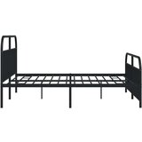 Metalni okvir kreveta uzglavlje i podnožje crni 193x203 cm | shoptok.hr