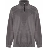 Trendyol Anthracite Men's Oversize/Wide Fit Sweatshirt with a Zipper Stand-Up Collar Thick Fleece/Plush with Labels.
