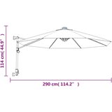  Zidni suncobran s LED svjetlima svjetlozeleni 290 cm | shoptok.hr