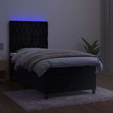  Box spring postelja z vzmetnico LED črna 80x200 cm žamet, (20846752) | Shoptok.si