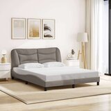  Okvir kreveta s LED svjetlima smeđesivi 160 x 200 cm od tkanine | shoptok.hr