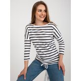 Fashion Hunters Black and white blouse with 3/4 sleeves BASIC FEELING | Shoptok.si