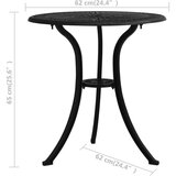  3-dijelni bistro set od lijevanog aluminija crni | shoptok.hr