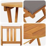 Bistro set s jastukom 3 pcs Prirodna nafta Čvrsto drvo akacije | shoptok.hr